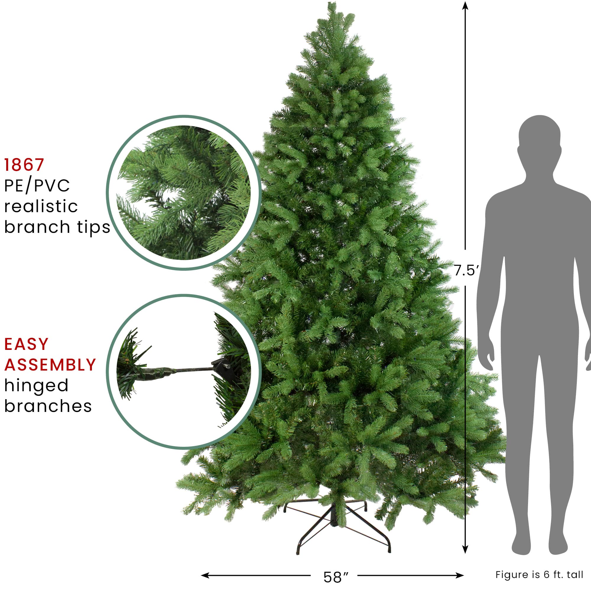 7.5ft. Unlit Real Touch™️ Noble Fir Artificial Christmas Tree